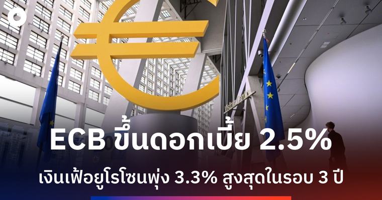 ธุรกิจ-เศรษฐกิจ ECB เตรียมขึ้นดอกเบี้ยรอบใหม่ หลังสงครามสหรัฐฯ-อิหร่านหนุนราคาน้ำมันพุ่ง 7 ก.ย. 2569 - 09:51